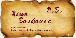 Mina Dosković vizit kartica